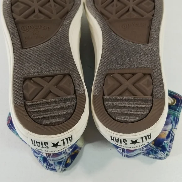 Converse Chuck Taylor All Star Floral Blue Purple Hi Top Sneakers 7 - Picture 11 of 13